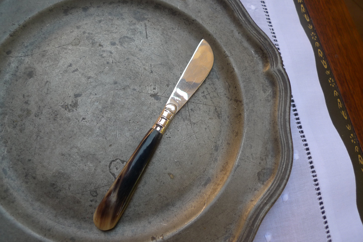 Cuchillo Cuerno y Plaqué mantequilla